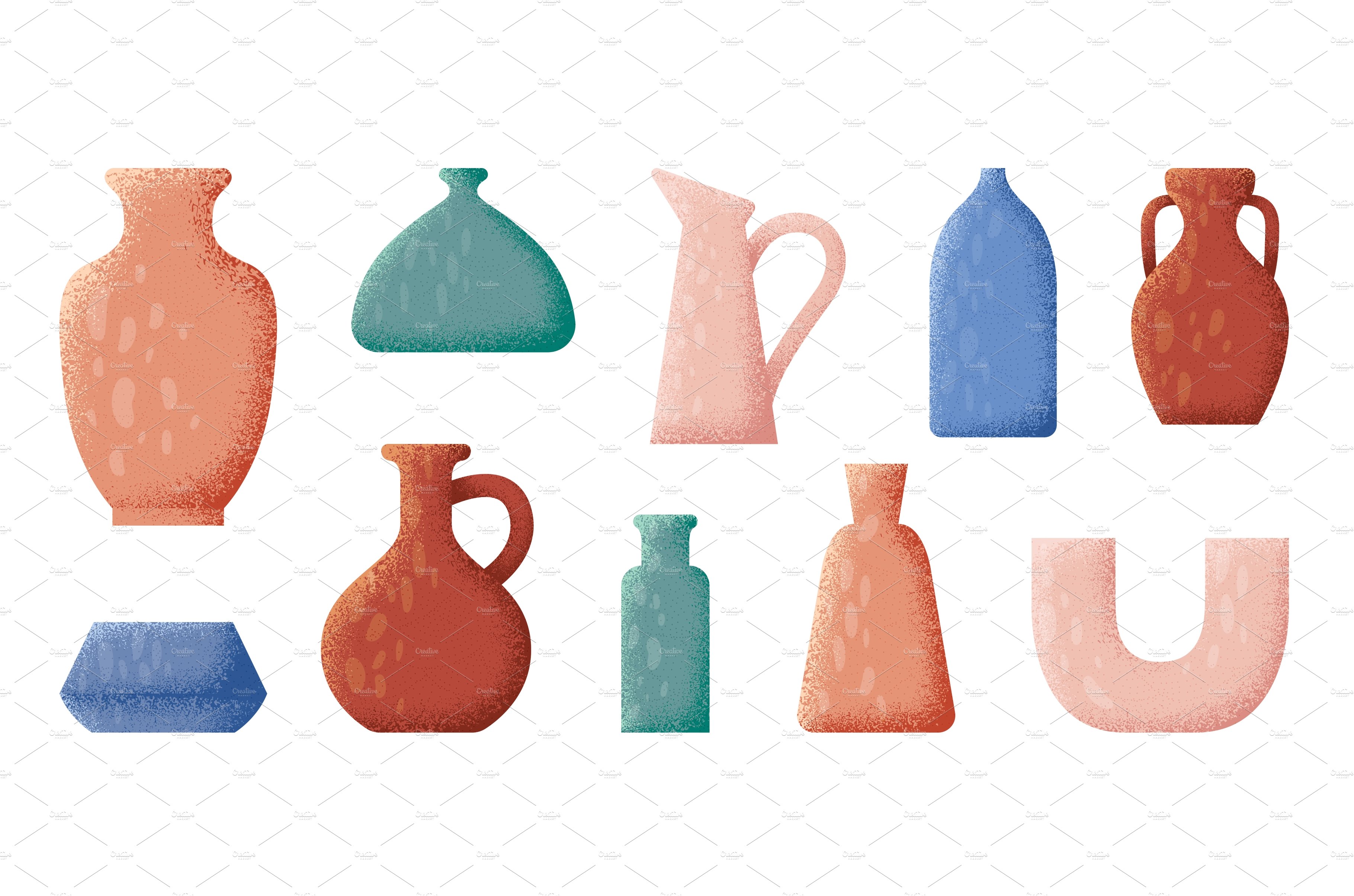 Ceramic vases. Pottery clay vase cover image.