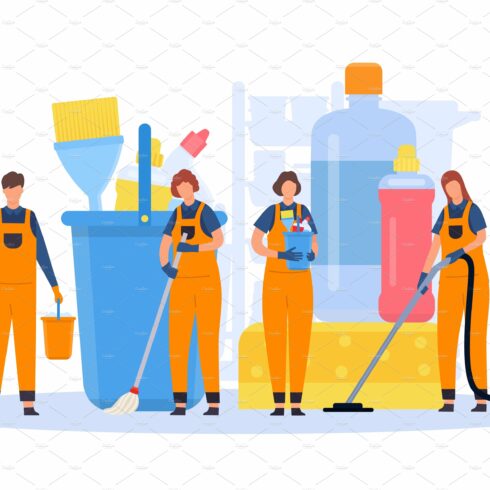 Professional cleaning service team cover image.