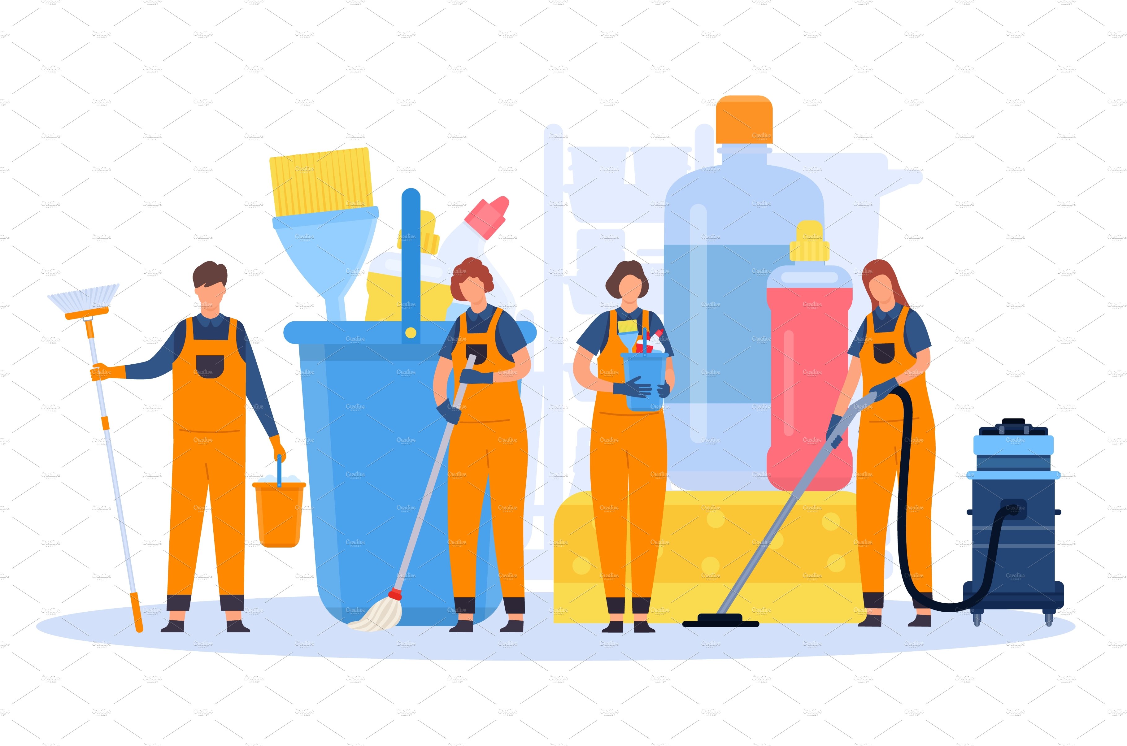 Professional cleaning service team cover image.