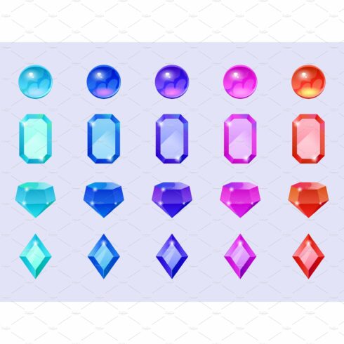 Color gems, jewel crystals, precious cover image.
