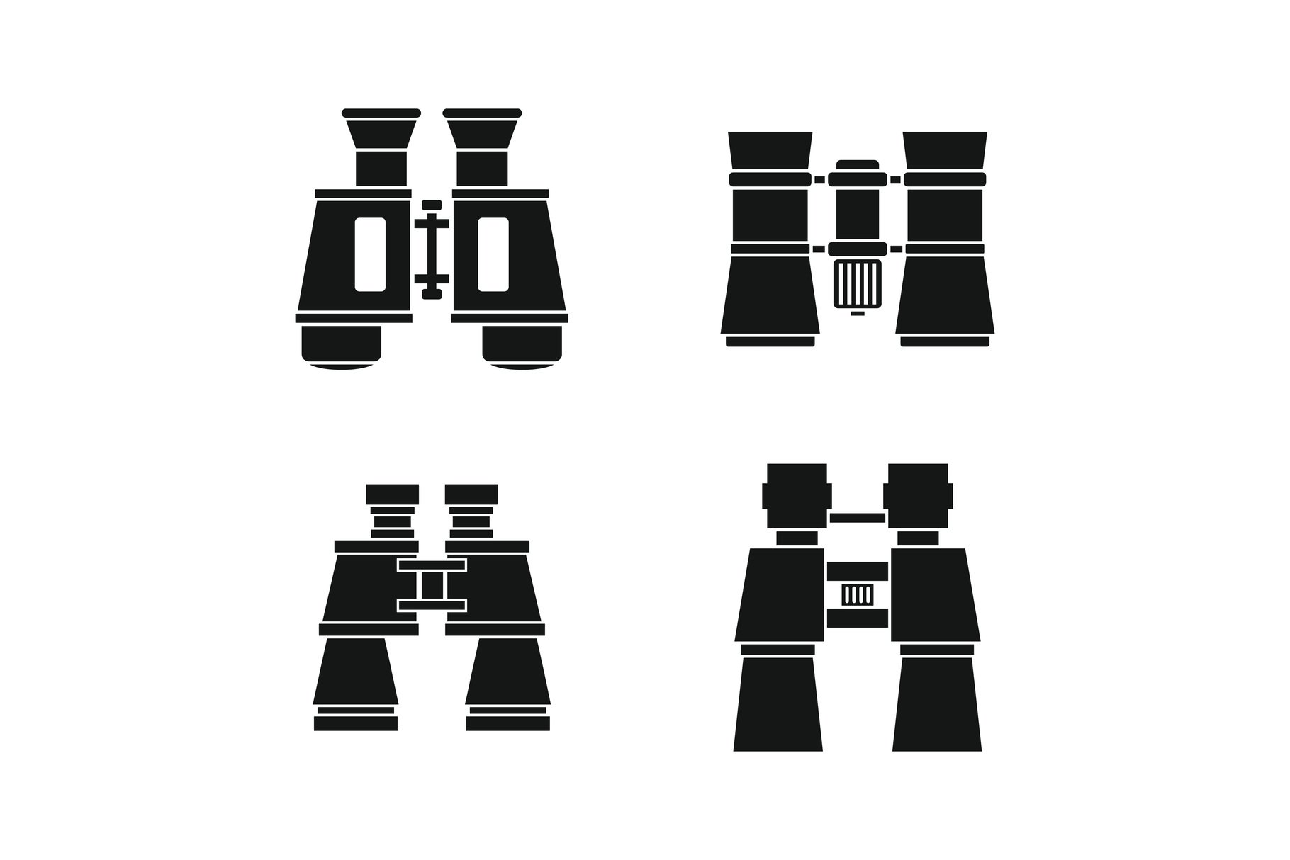 Binoculars icon set, simple style cover image.