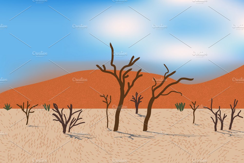 Beautiful desert view with dunes cover image.