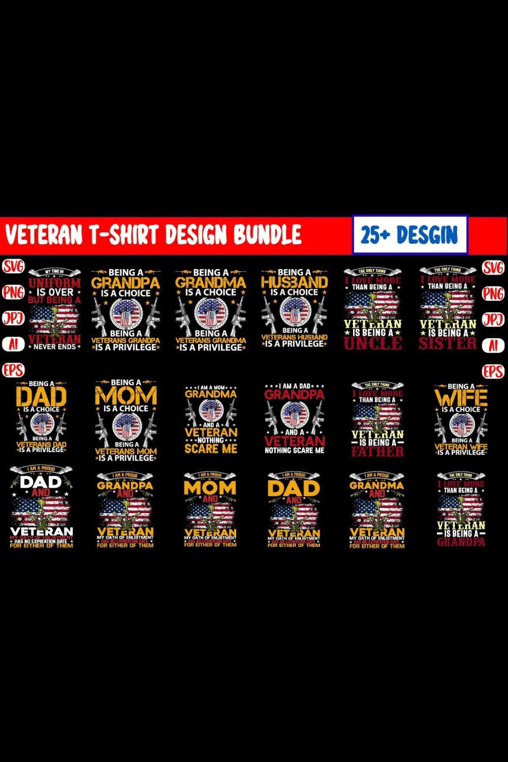 Veteran T-Shirt Design Bundle us army veterans t-shirt design pinterest preview image.