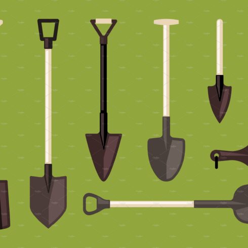 shovel. gardening tools for outdoor cover image.