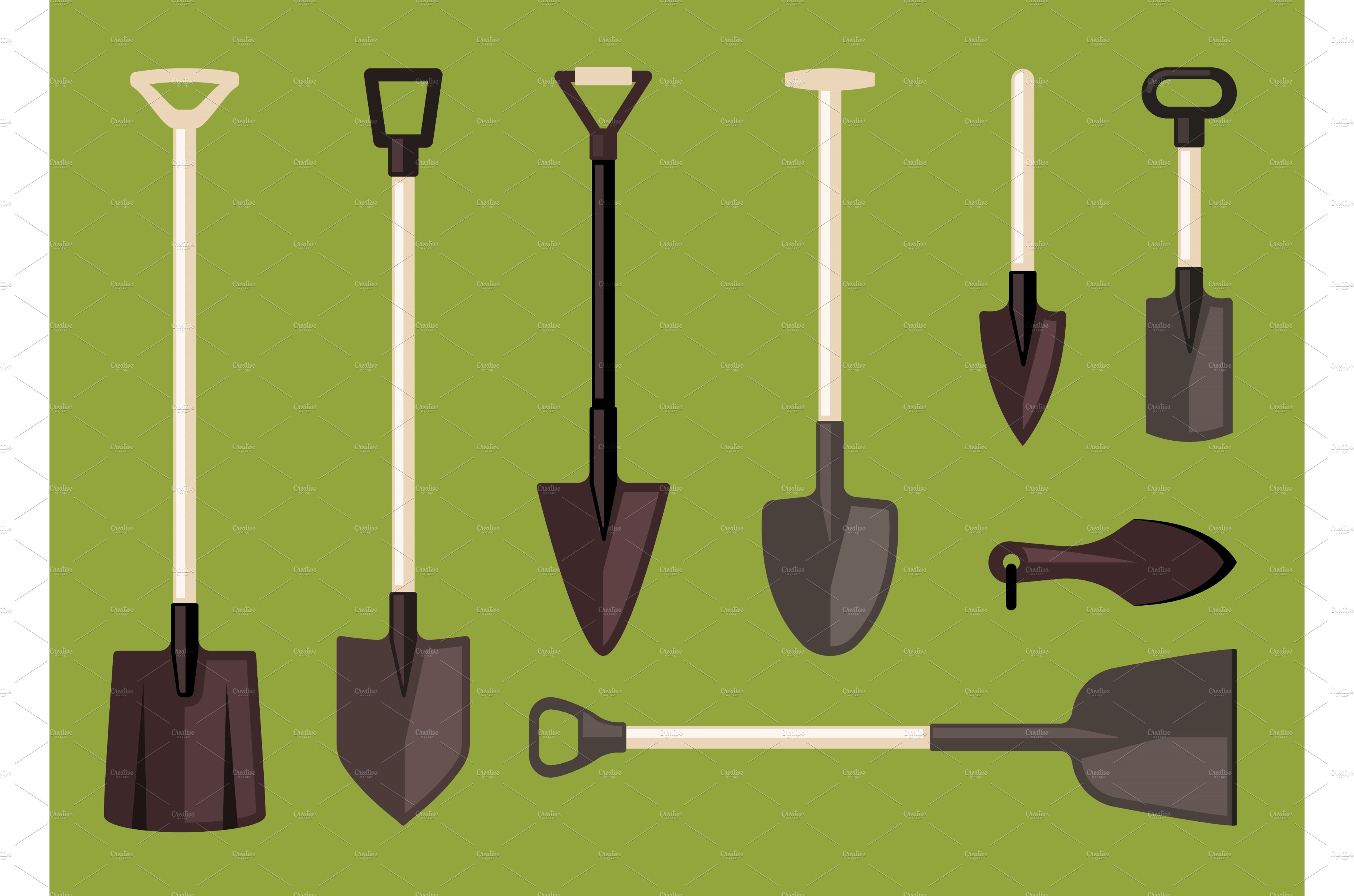 shovel. gardening tools for outdoor cover image.