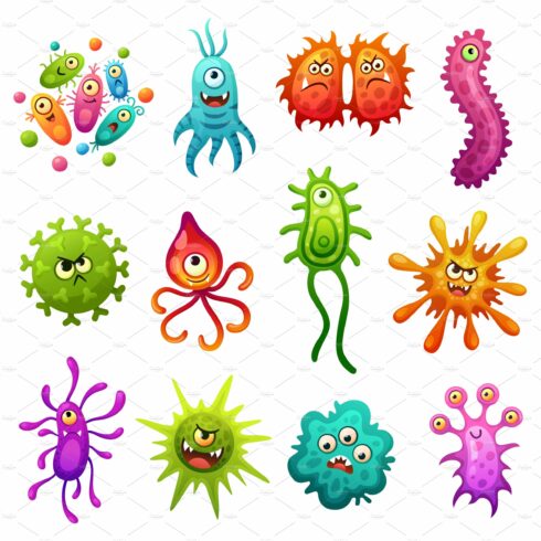 Cute bacterias. Bacteria character cover image.