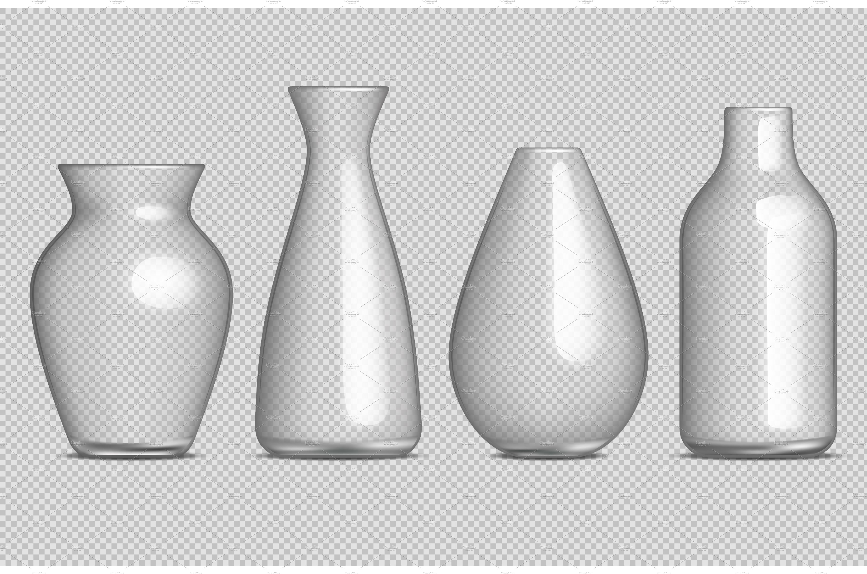 Transparent vase. Empty glass cover image.