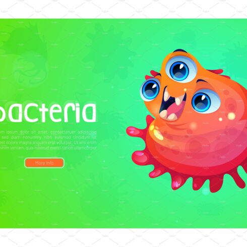 Bacteria poster with cute germ cover image.