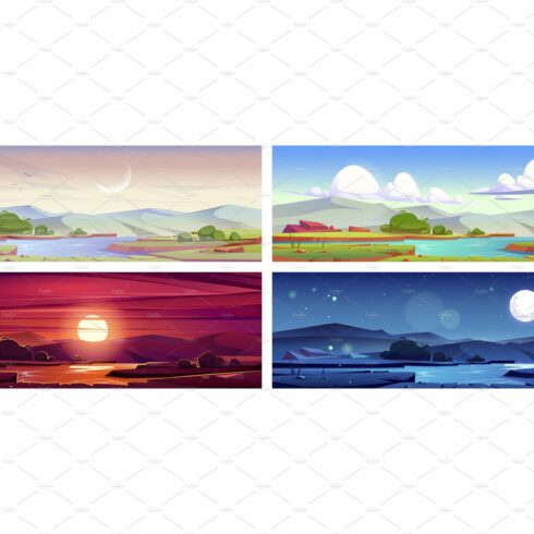 Cartoon nature landscape at morning cover image.
