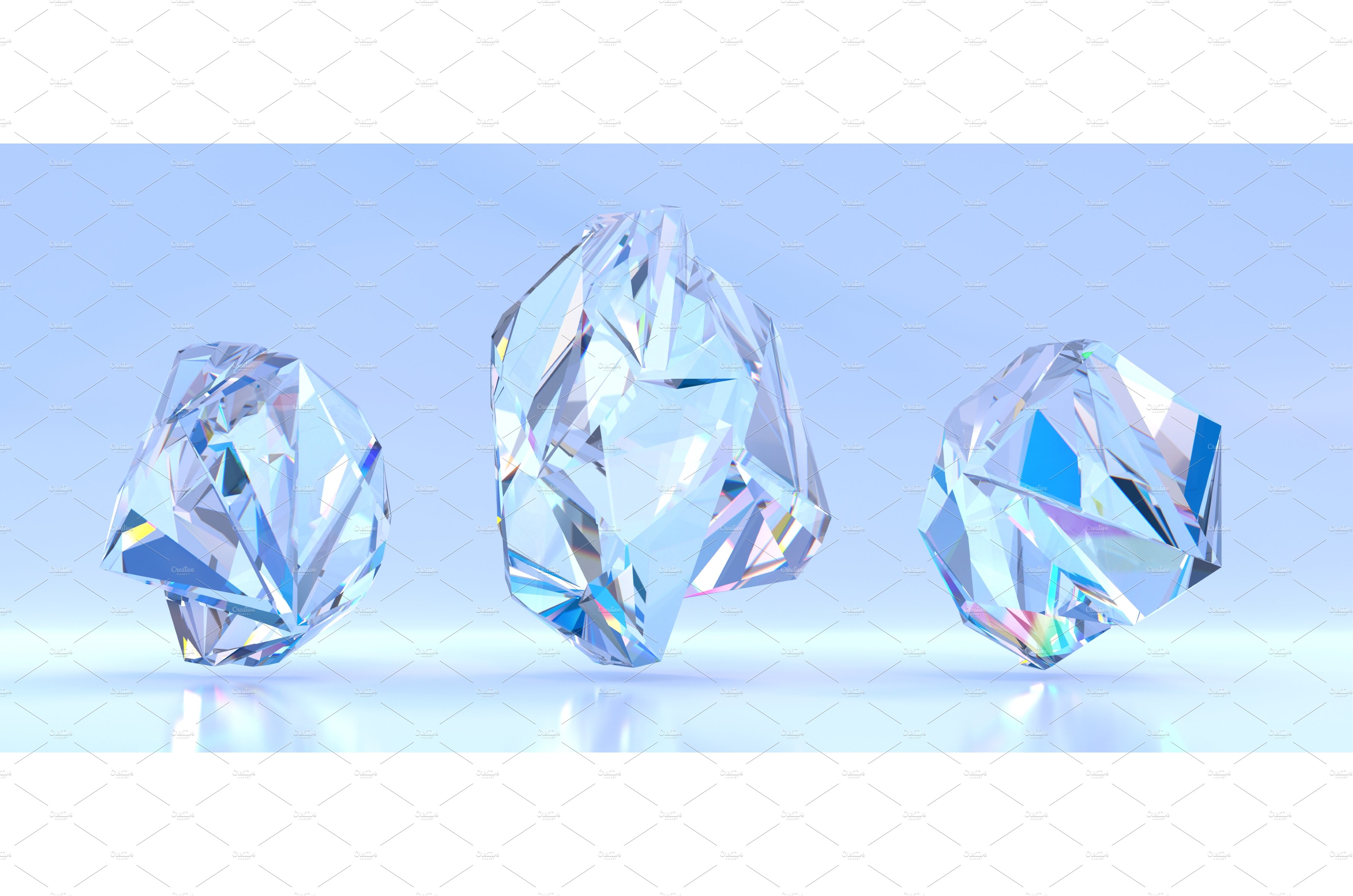 Crystal gems, transparent jewel cover image.