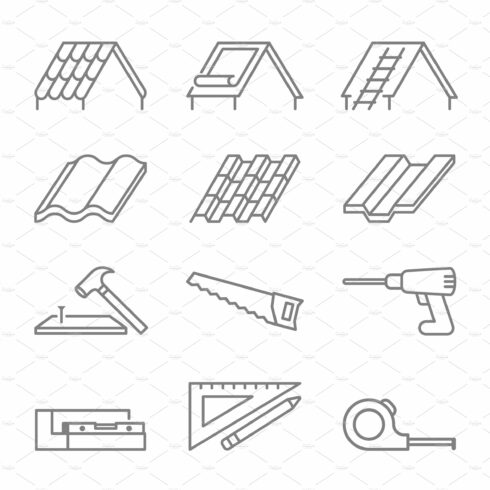 roofing icon. step of roofing cover image.