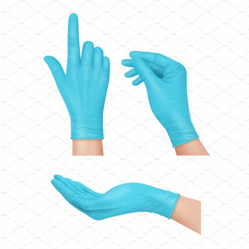 Medical gloves. Blue rubber gloves cover image.