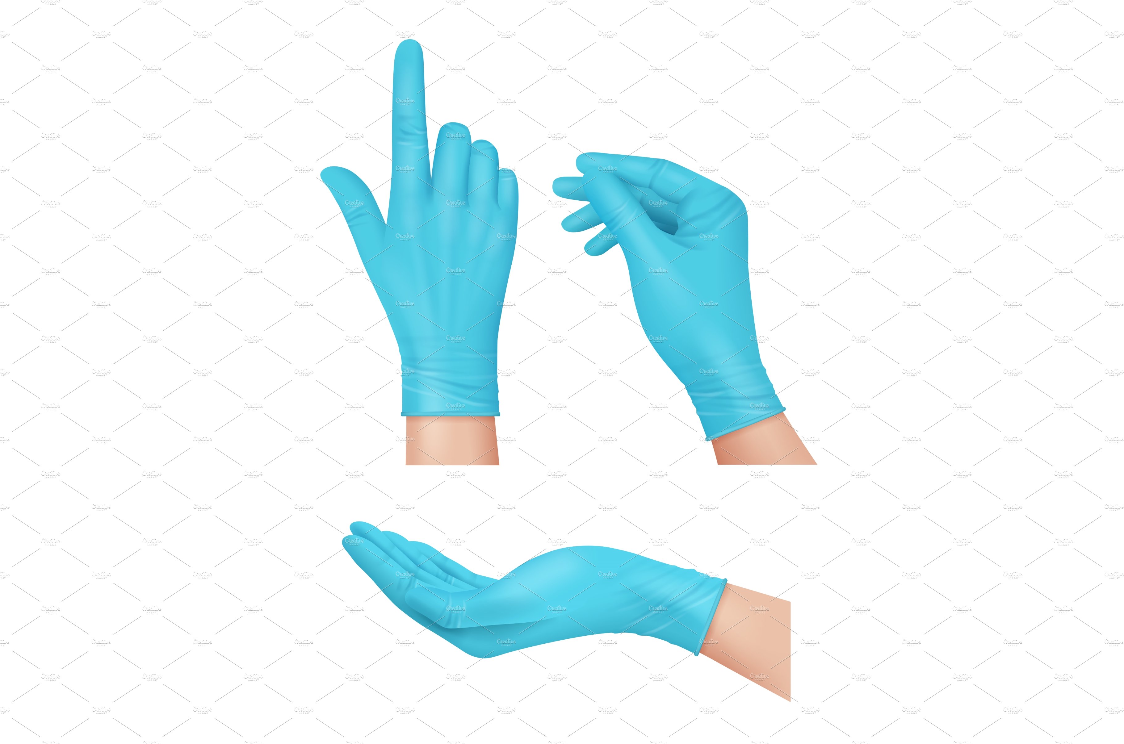 Medical gloves. Blue rubber gloves cover image.