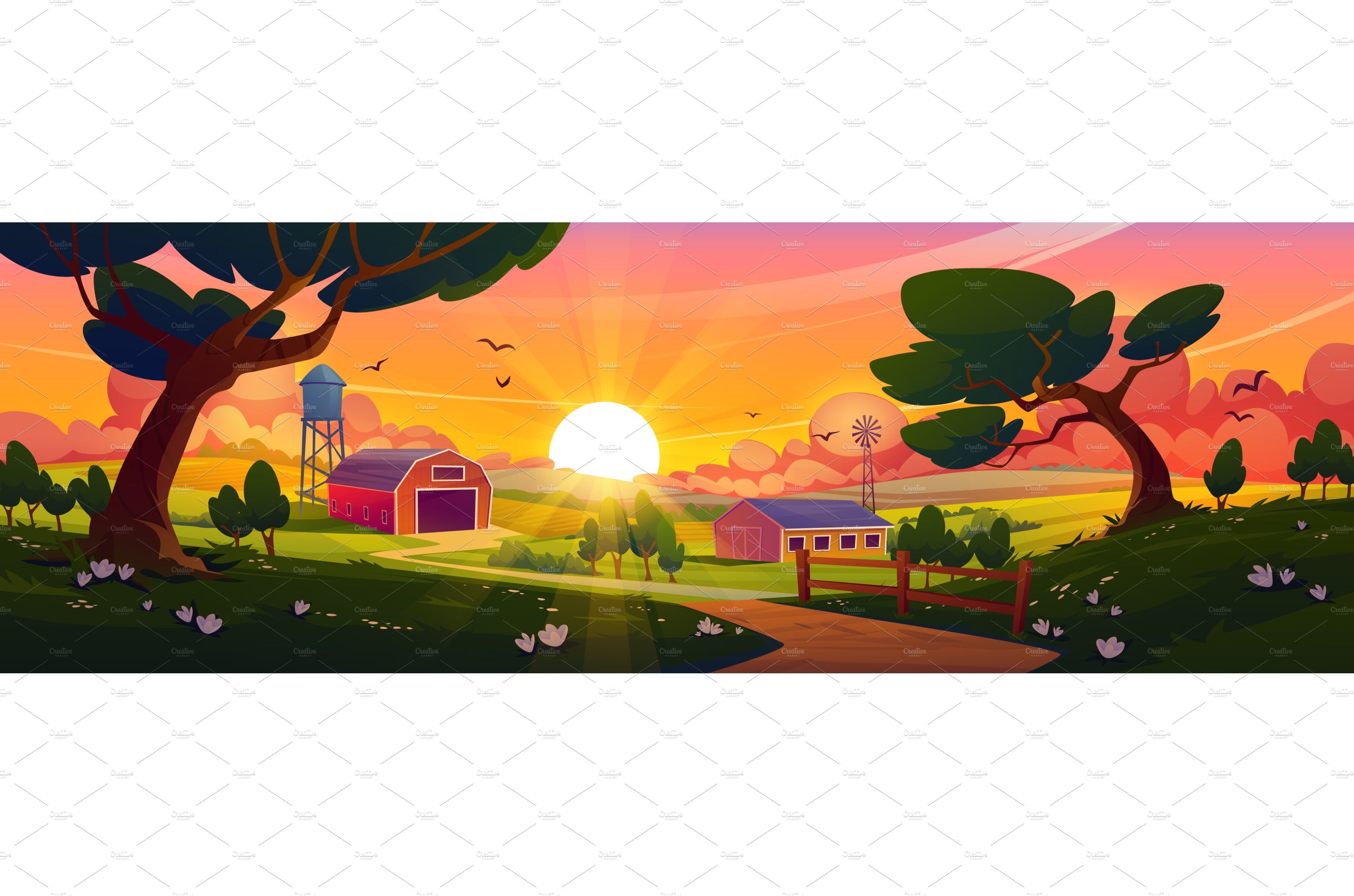 Summer countryside with farm barn cover image.