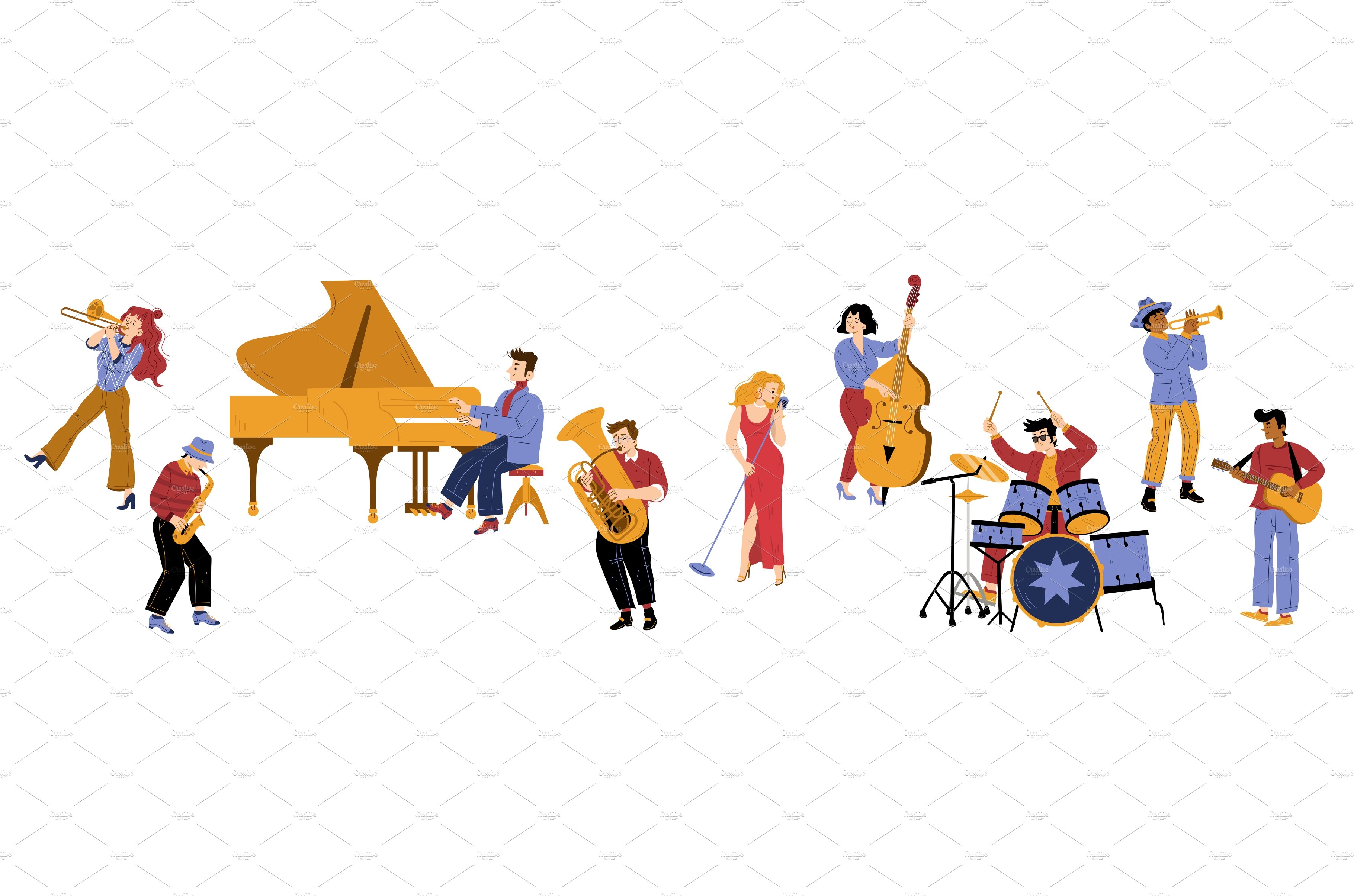 Jazz band vibe, artists performing cover image.