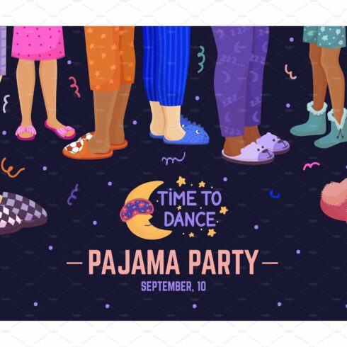 Pajama party background with casual cover image.