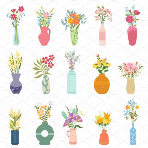 Flowers in vase. Elegant bouquets cover image.