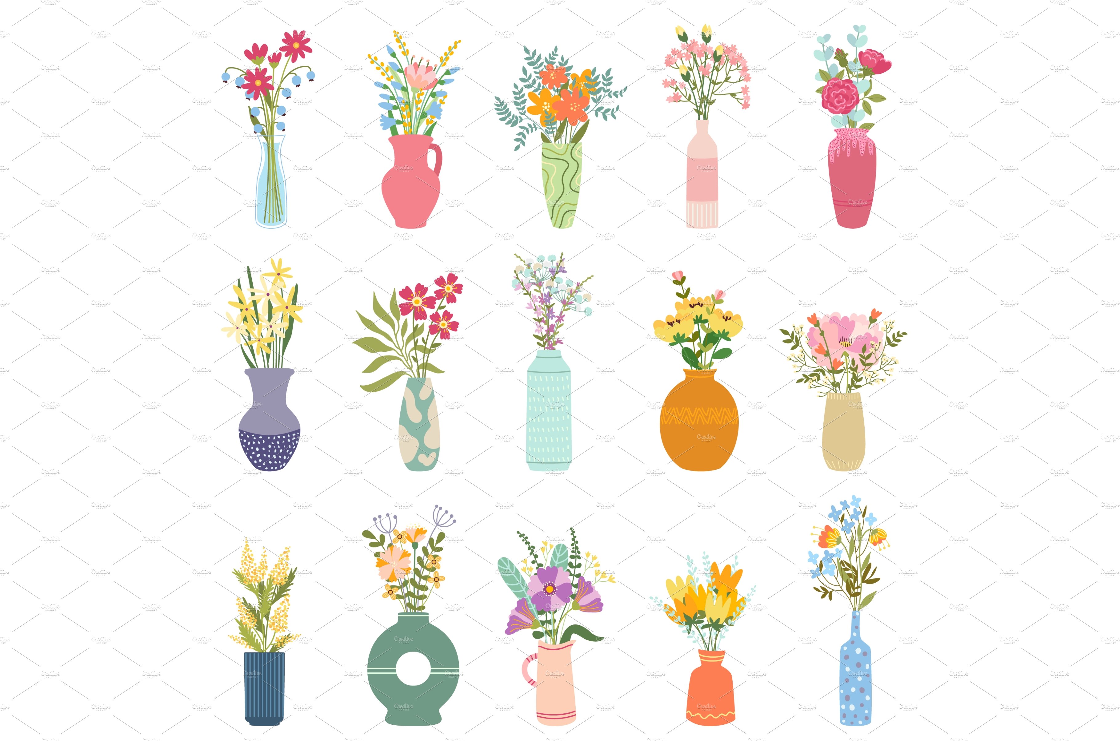 Flowers in vase. Elegant bouquets cover image.