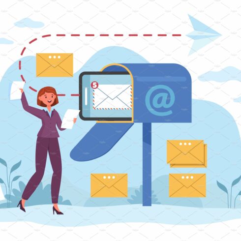 E-mail, digital letter, Internet cover image.