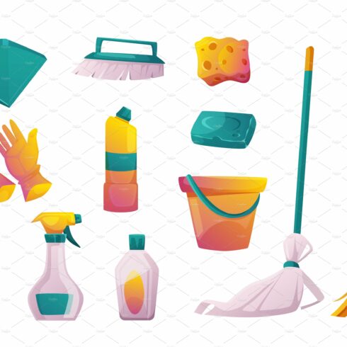 House cleaning equipment, brooms cover image.