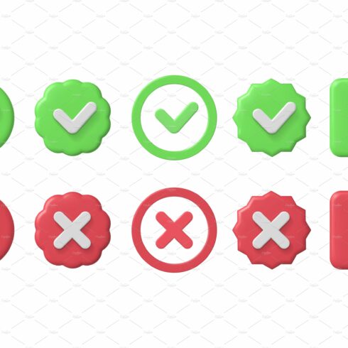 Checkmark 3d icons. Checklist green cover image.