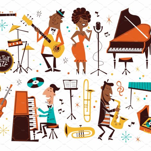 Cartoon jazz music. Cute cover image.