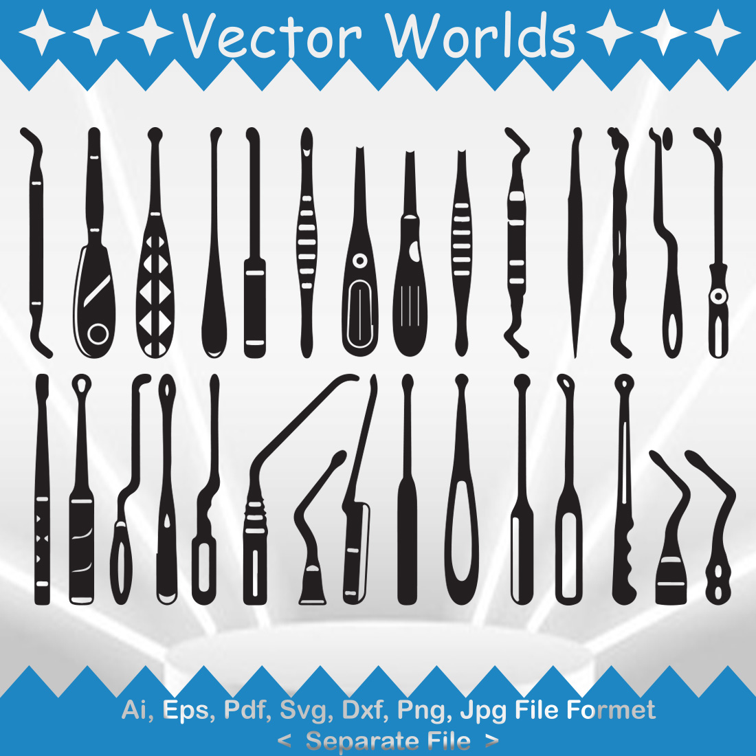 Bone Curette SVG Vector Design preview image.