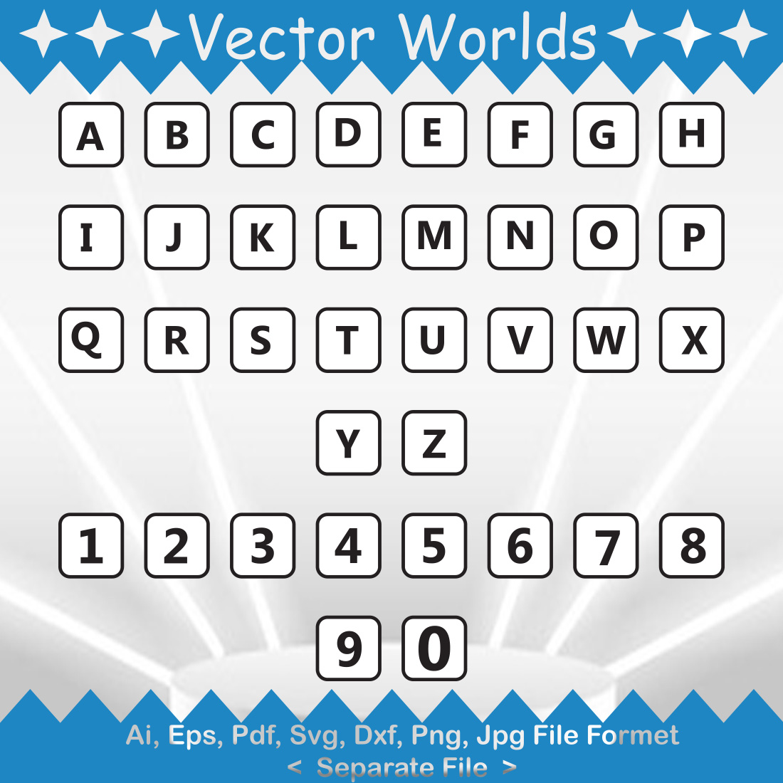 Alphabet Blocks SVG Vector Design preview image.