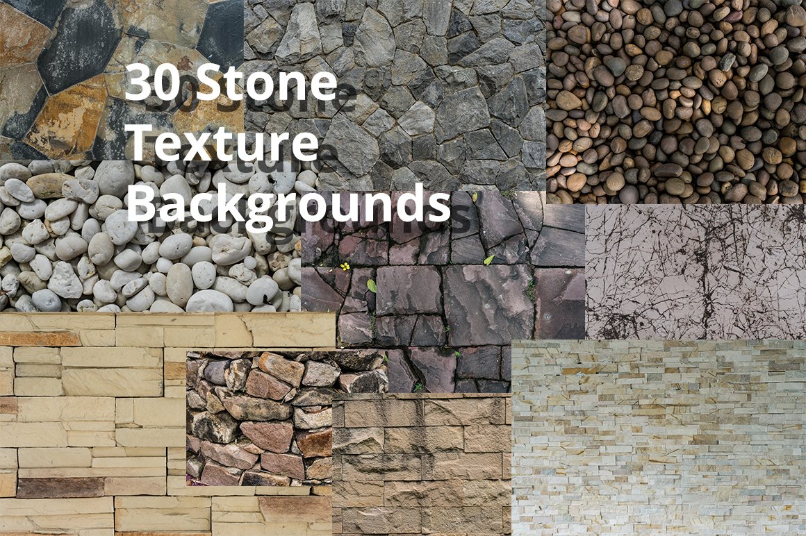 30 Stone Texture Backgrounds preview image.