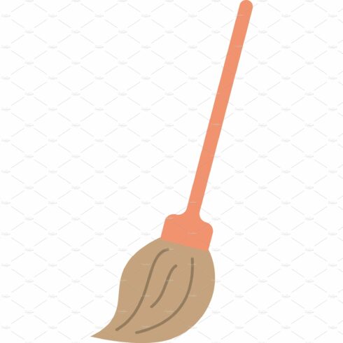 Broom stick icon vector isolated on cover image.