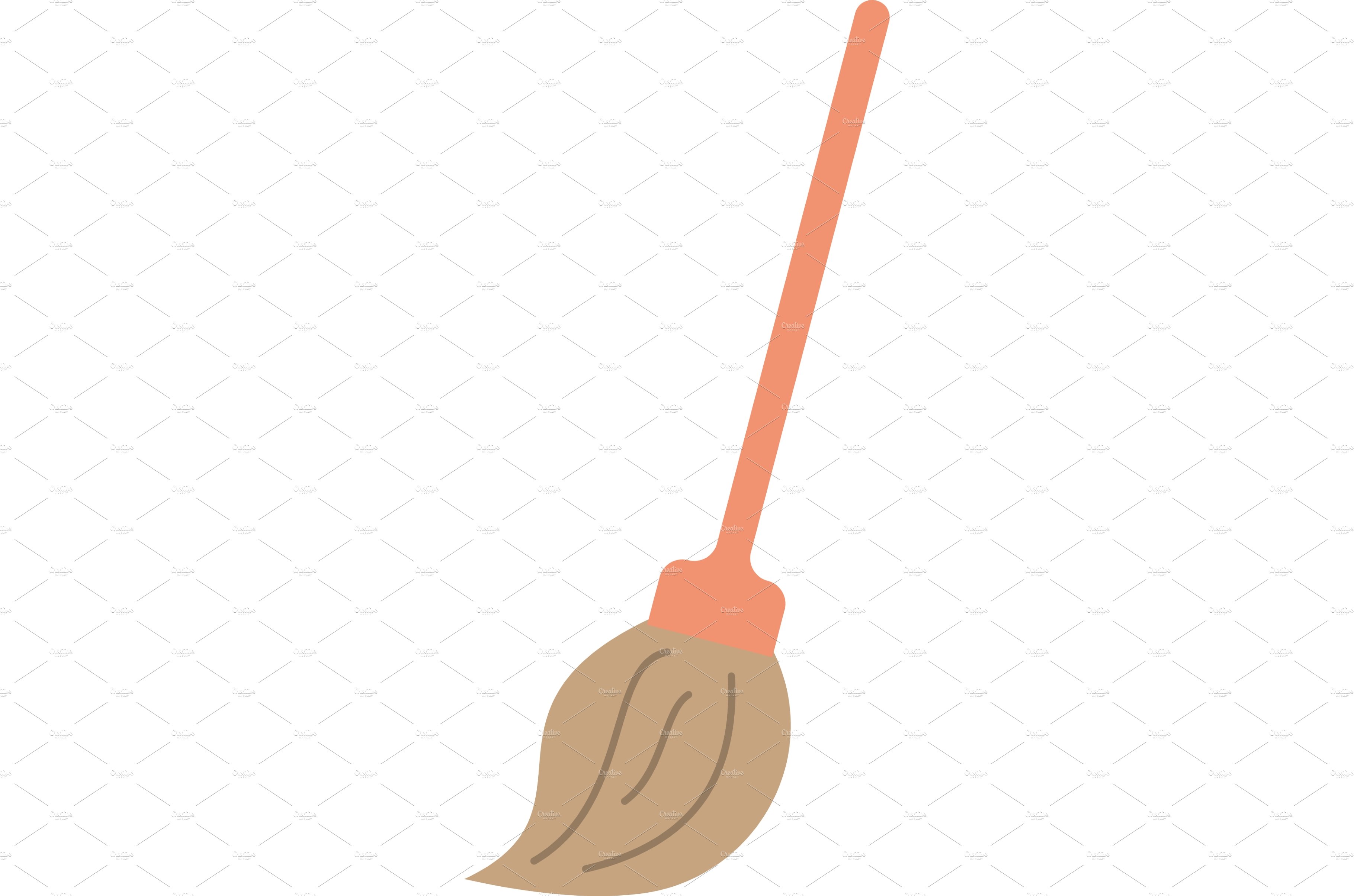 Broom stick icon vector isolated on cover image.