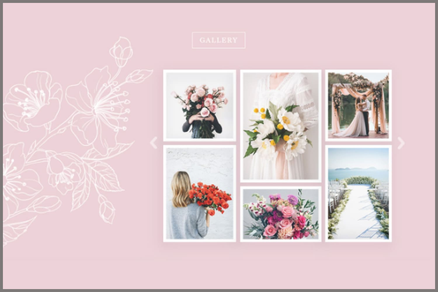 Collage with photos with many flowers.