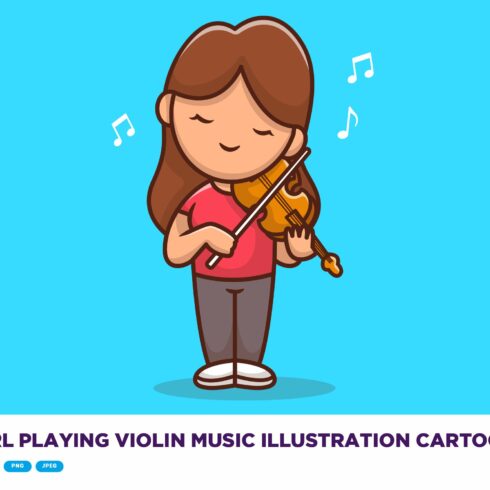 Cute Girl Playing Violin Music cover image.