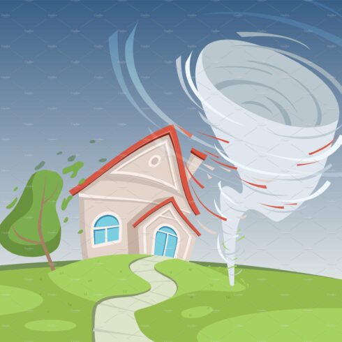 Tornado. natural disaster background cover image.