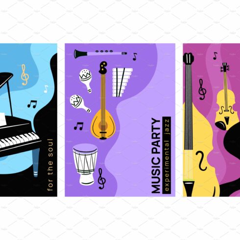 Musical instruments cards. Live cover image.