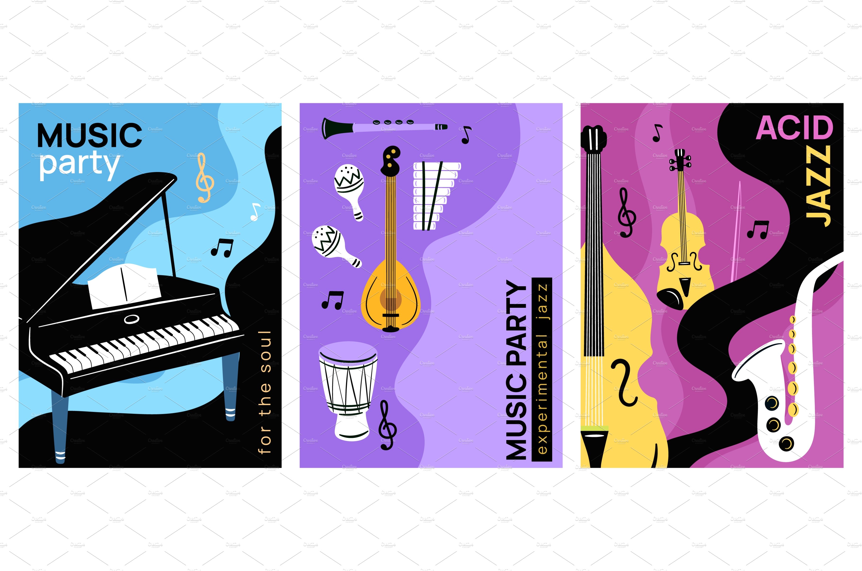 Musical instruments cards. Live cover image.