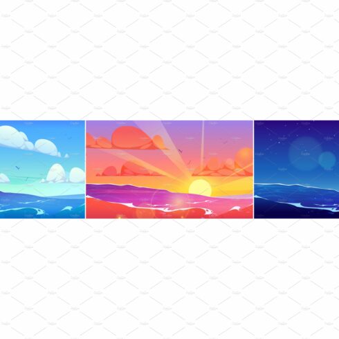 Ocean wave vector background, sea cover image.