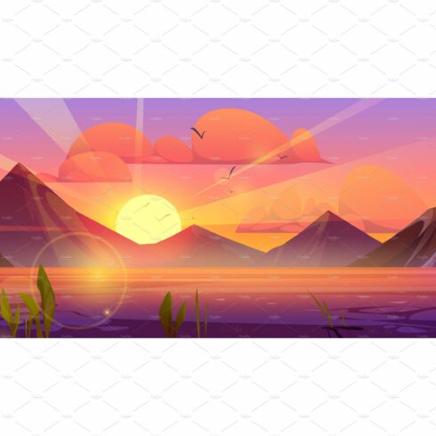 Summer sunset mountain landscape cover image.