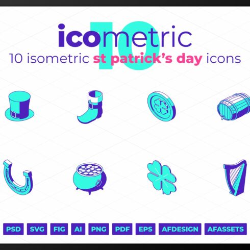 Icometric - St. Patrick's Day Icons cover image.