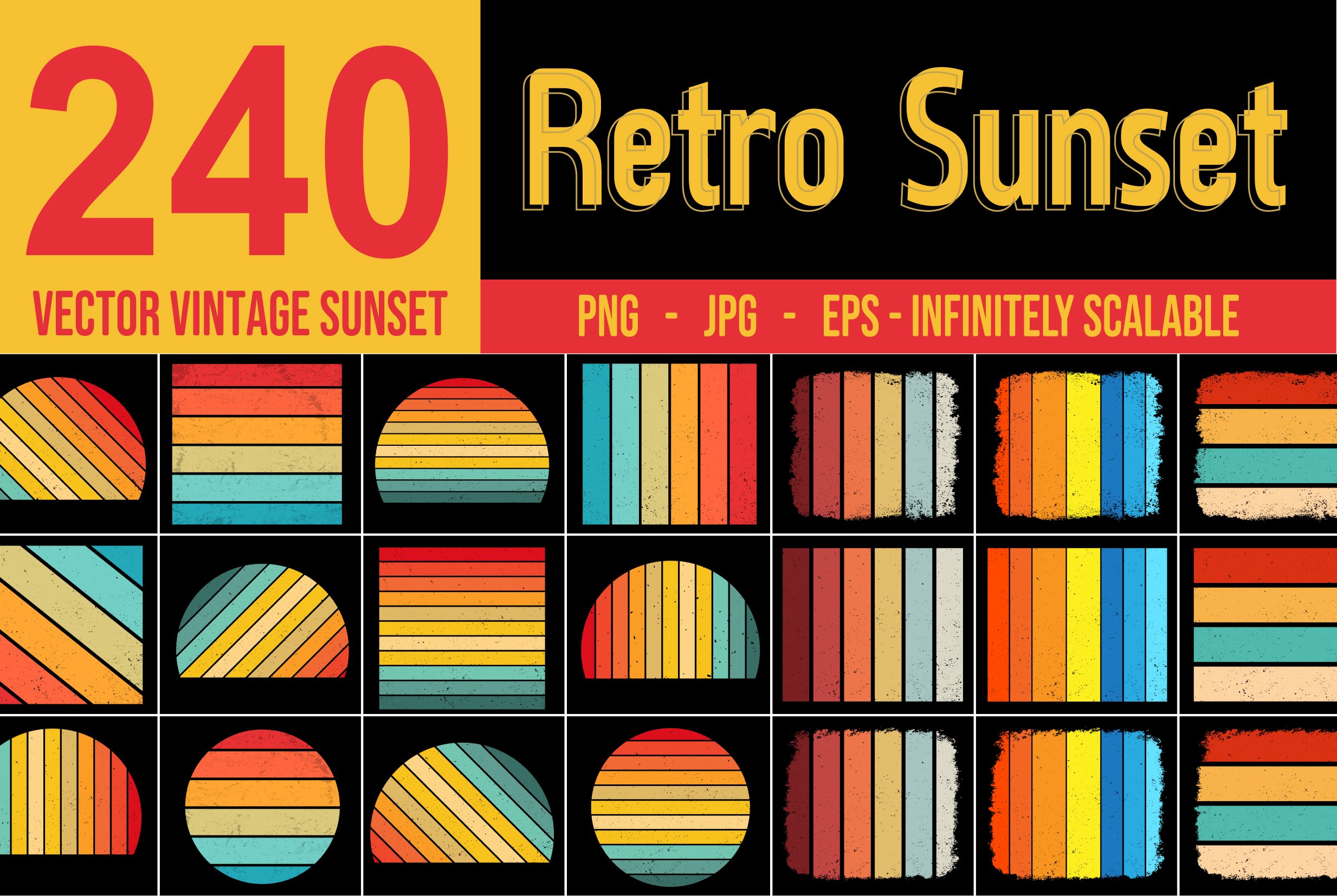 240 Vector Retro Vintage Sunset cover image.