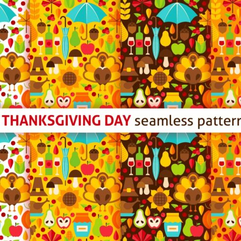 Thanksgiving Flat Seamless Patterns cover image.