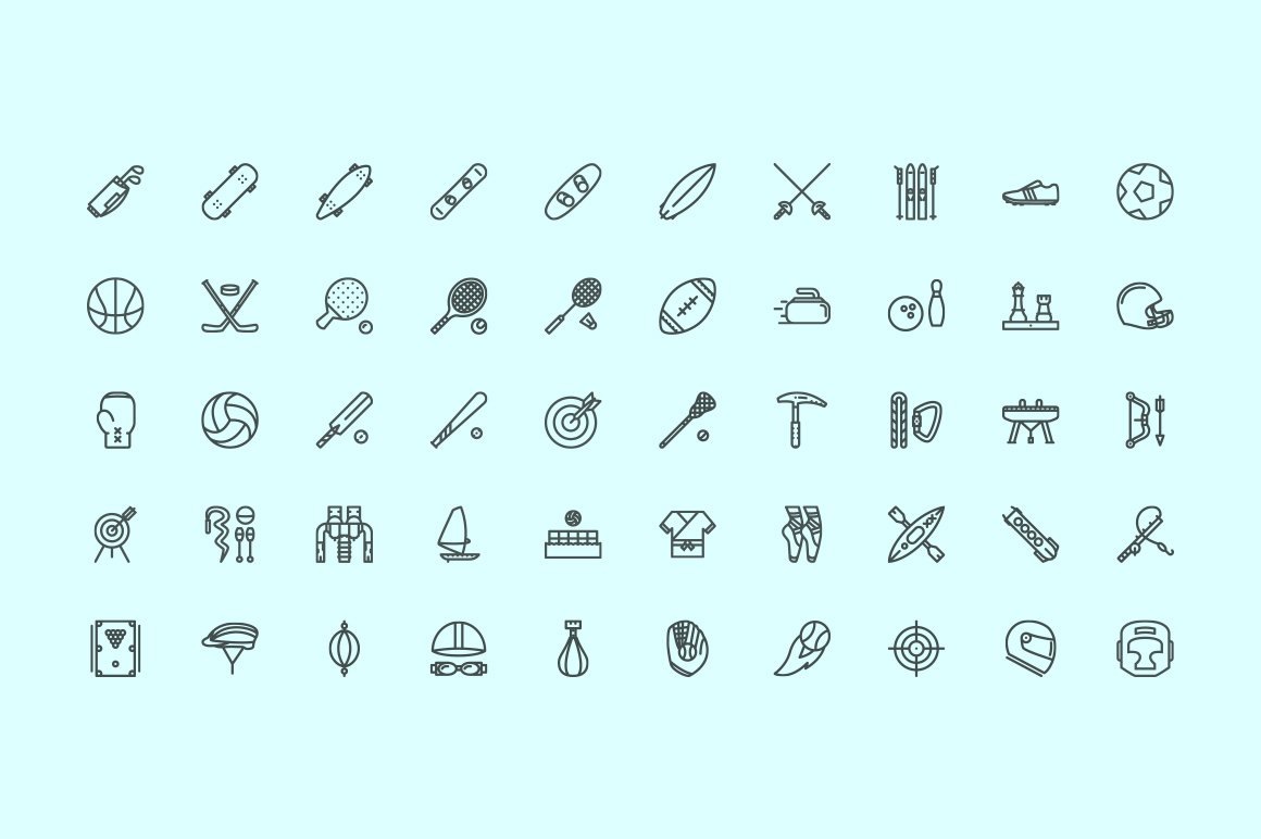 The Sport Equipment Icons 100 preview image.