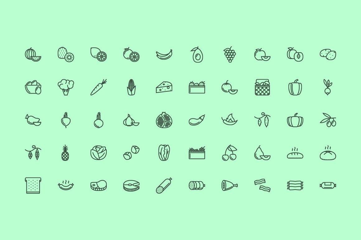 The Food Icons 100 preview image.