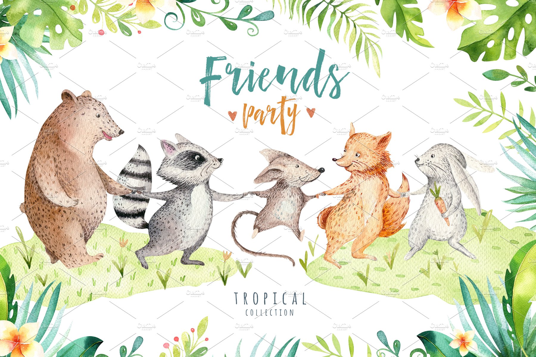 Friends party.Tropical collection II preview image.