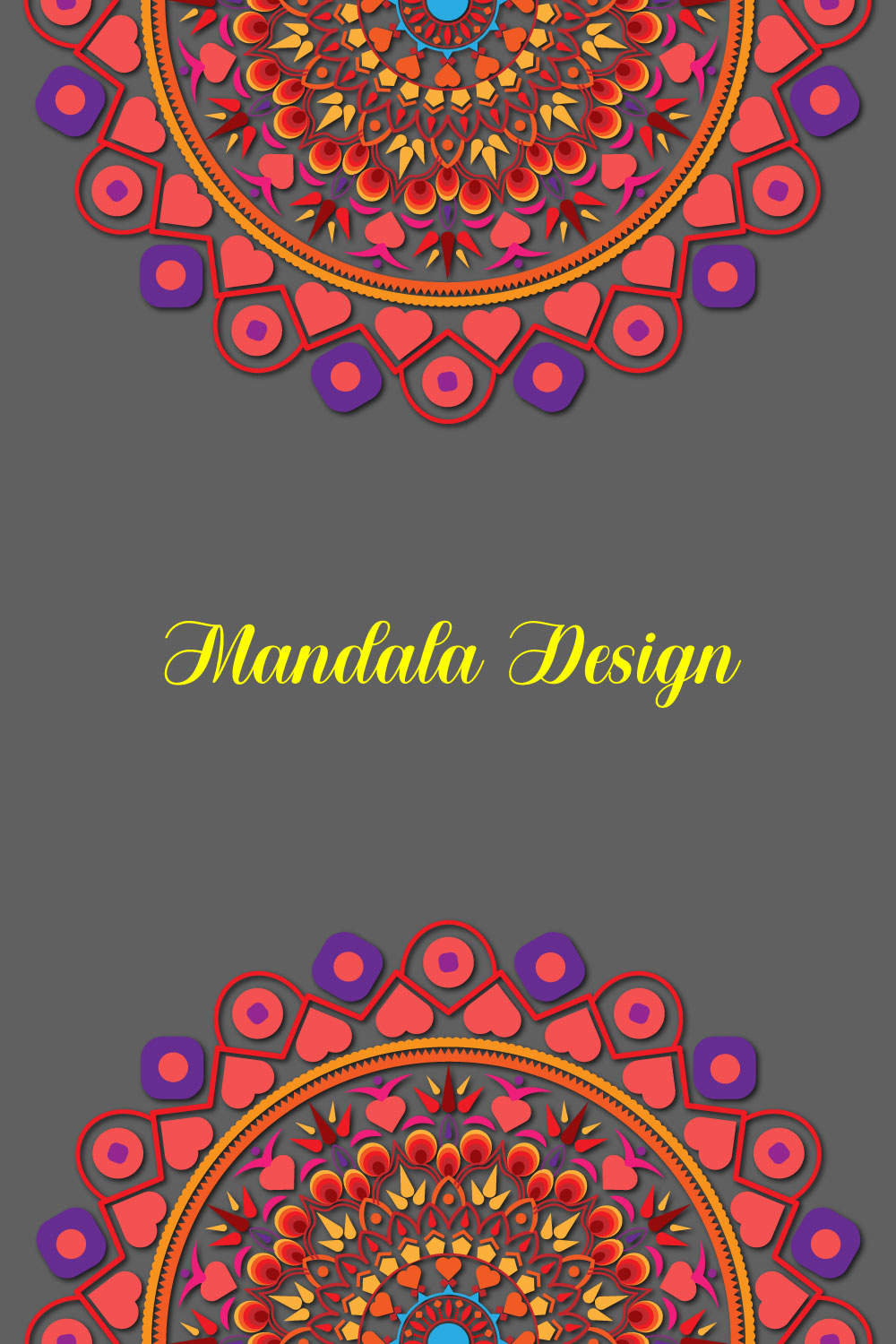 Premium Mandala Design Template pinterest preview image.
