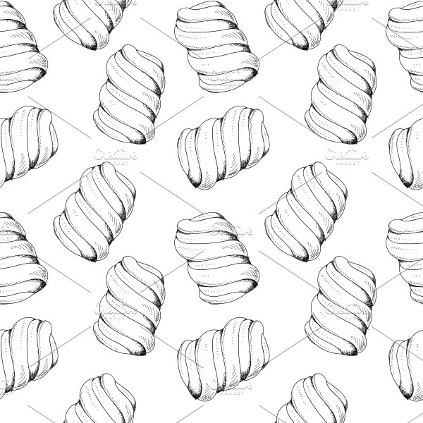 Seamless pattern marshmallows cover image.