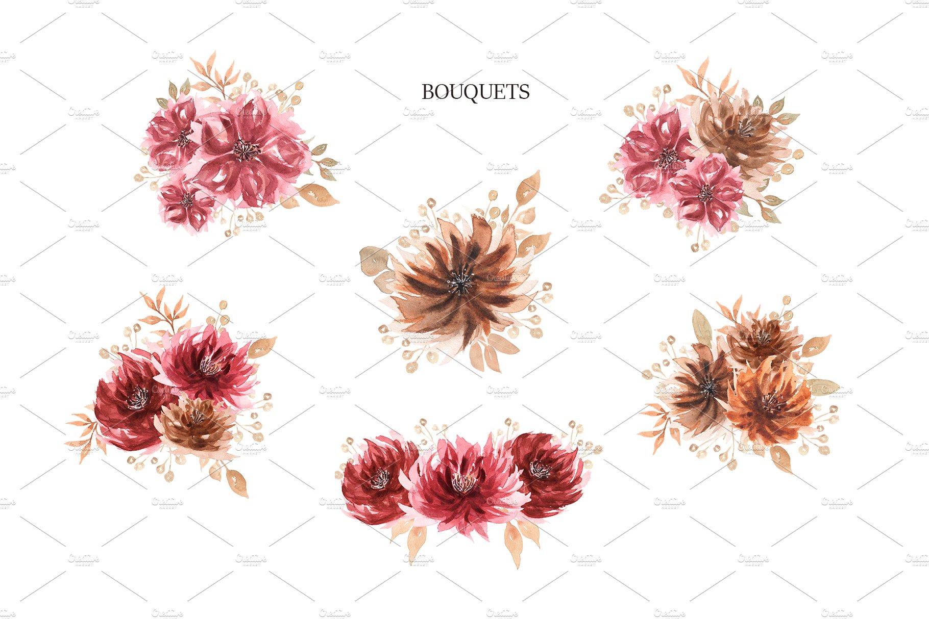 Watercolor Autumn Bride Collection preview image.