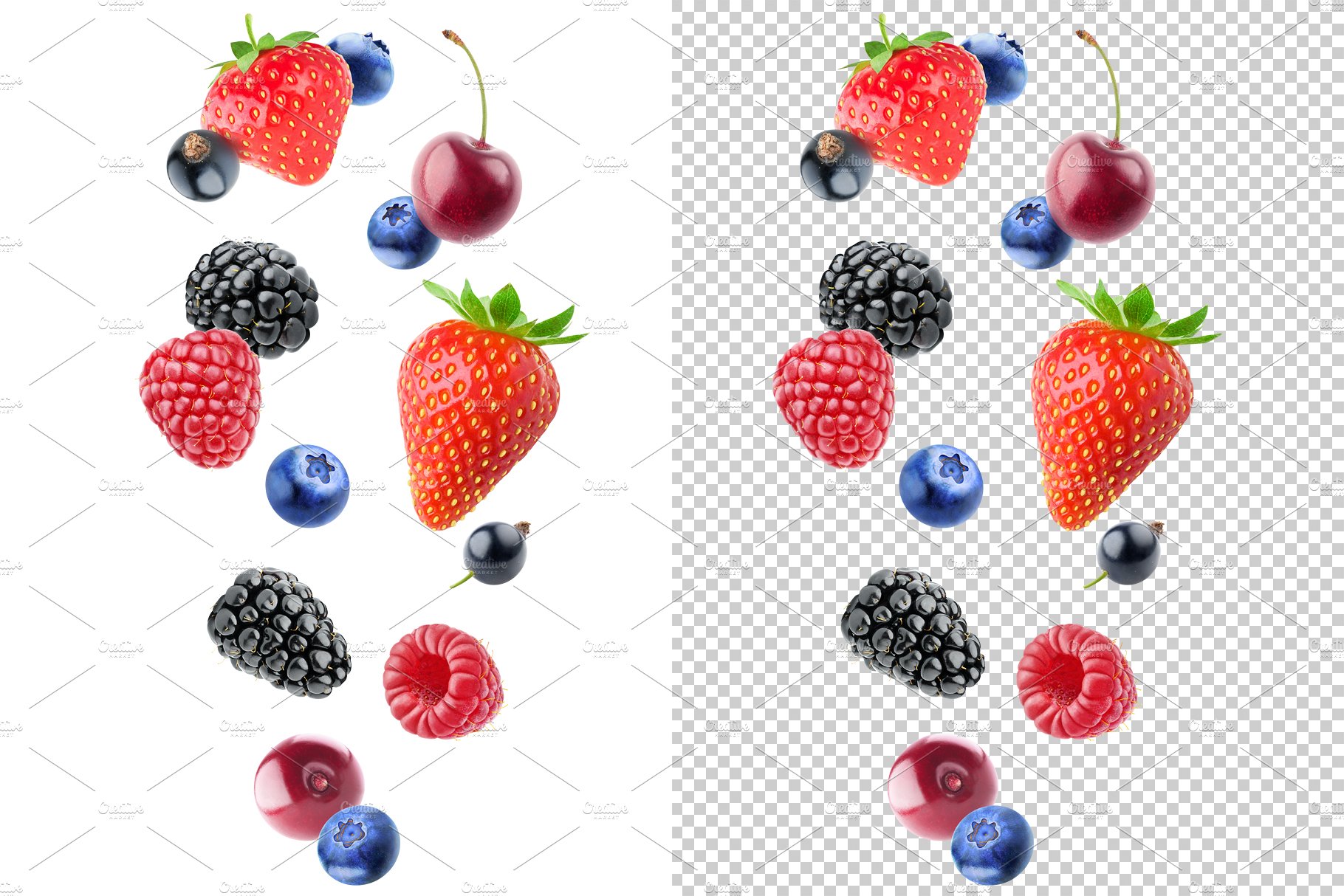 Flying berries preview image.
