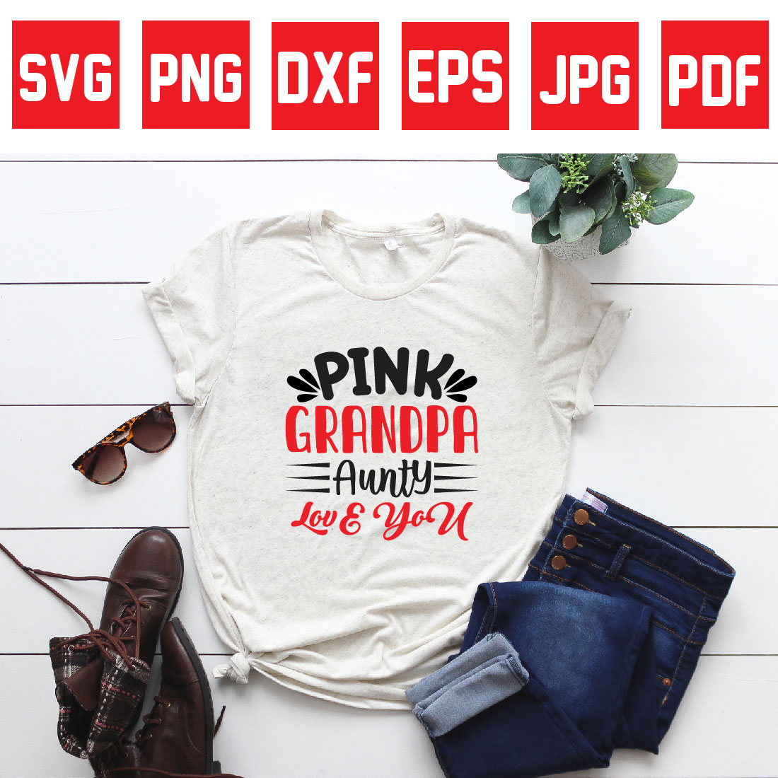 pink grandpa aunty love you preview image.