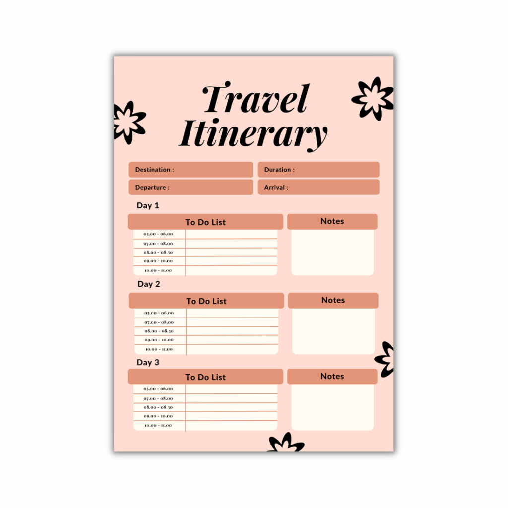 4 Minimalist Travel Itinerary Planners - MasterBundles